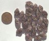 25 14x9mm Amethyst & White Givre with Gold Wavy Leaf